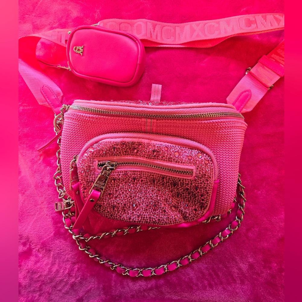 Steve Madden Pink Bum Bag with Chain Strap